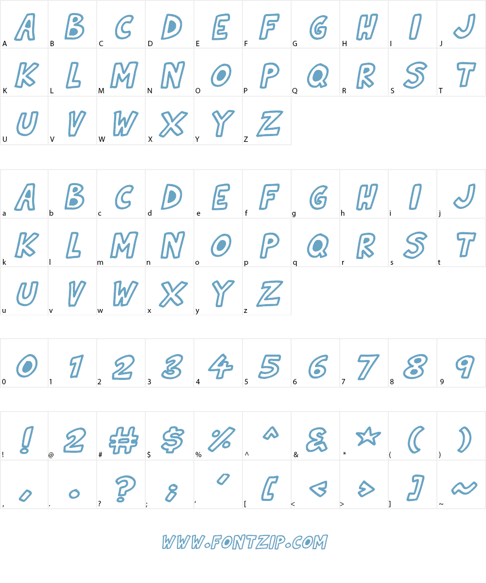 Natural Toons Font Character